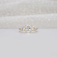 2.40tcw Oval & Round Lab-Grown Diamond Ring | Three-Stone Trellis Setting | IGI Certified
