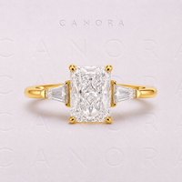 The Solvienne 5.70 CT Radiant Three-Stone Ring