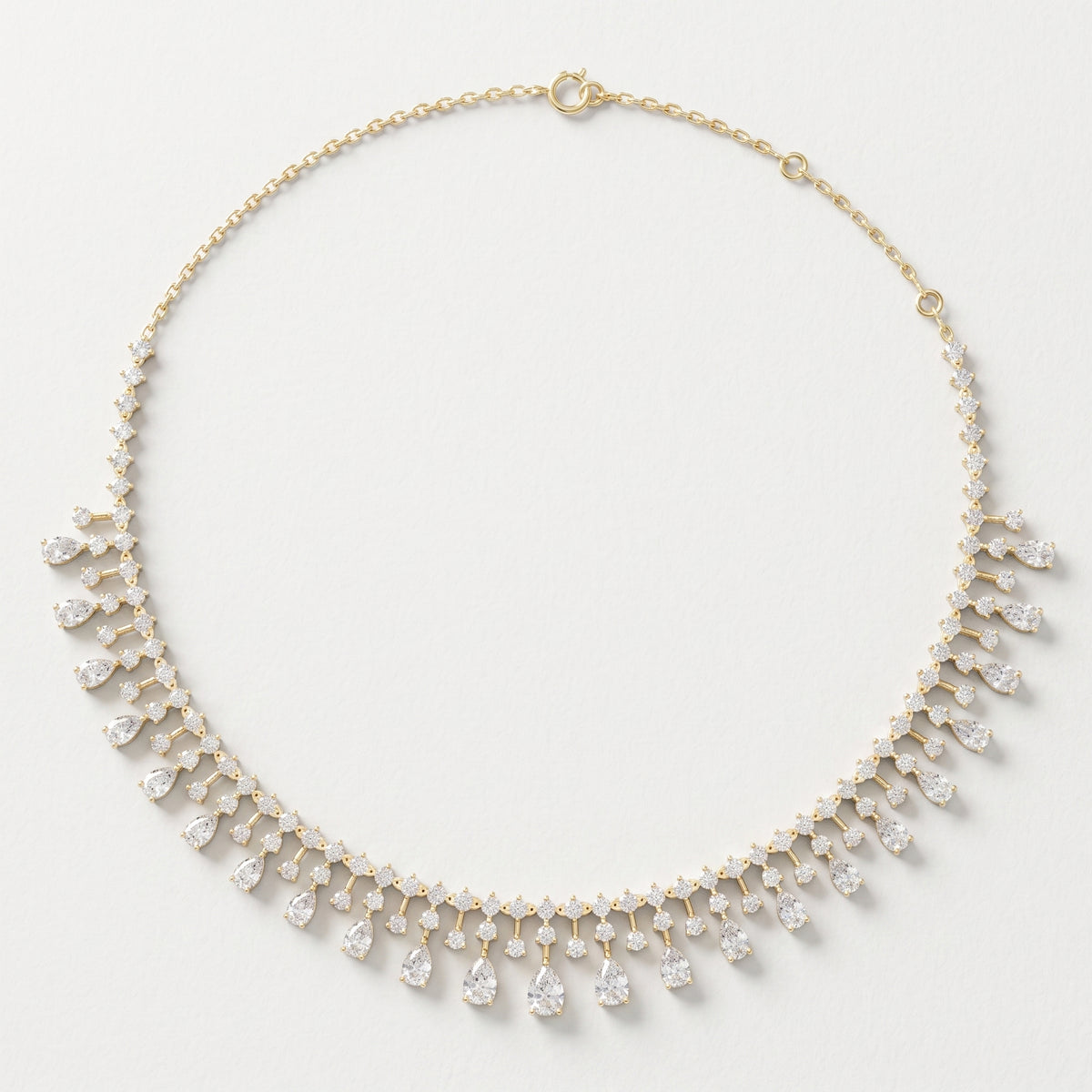 The Aurevienne 13.54 CT Pear Diamond Fringe Necklace