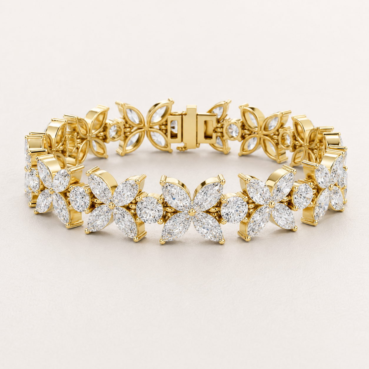 The Marivelle 14.05 CT Diamond Bracelet | Gold