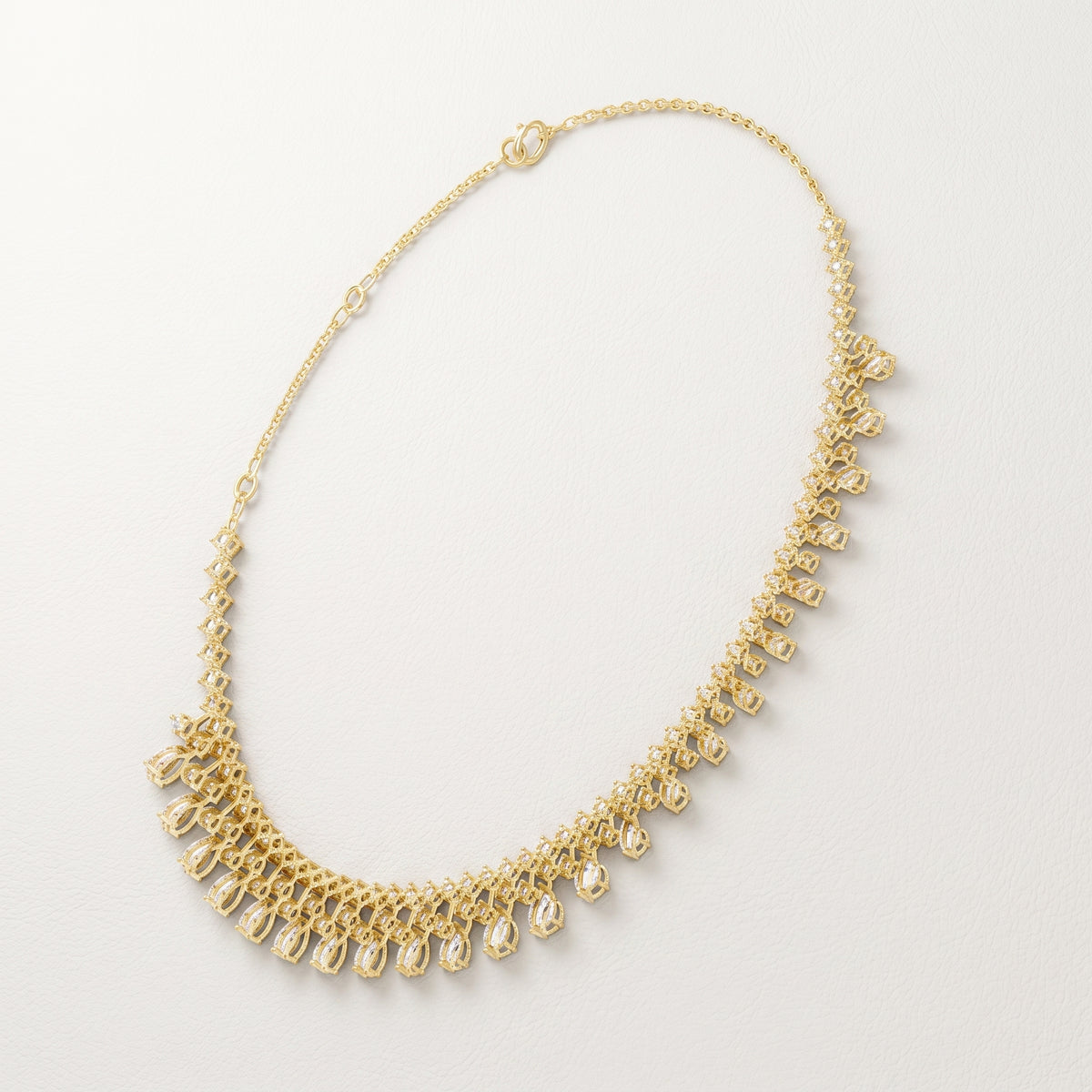 The Aurevienne 13.54 CT Pear Diamond Fringe Necklace