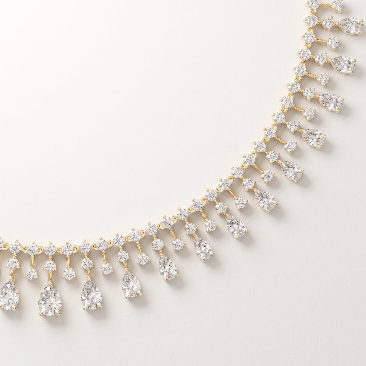 The Aurevienne 13.54 CT Pear Diamond Fringe Necklace