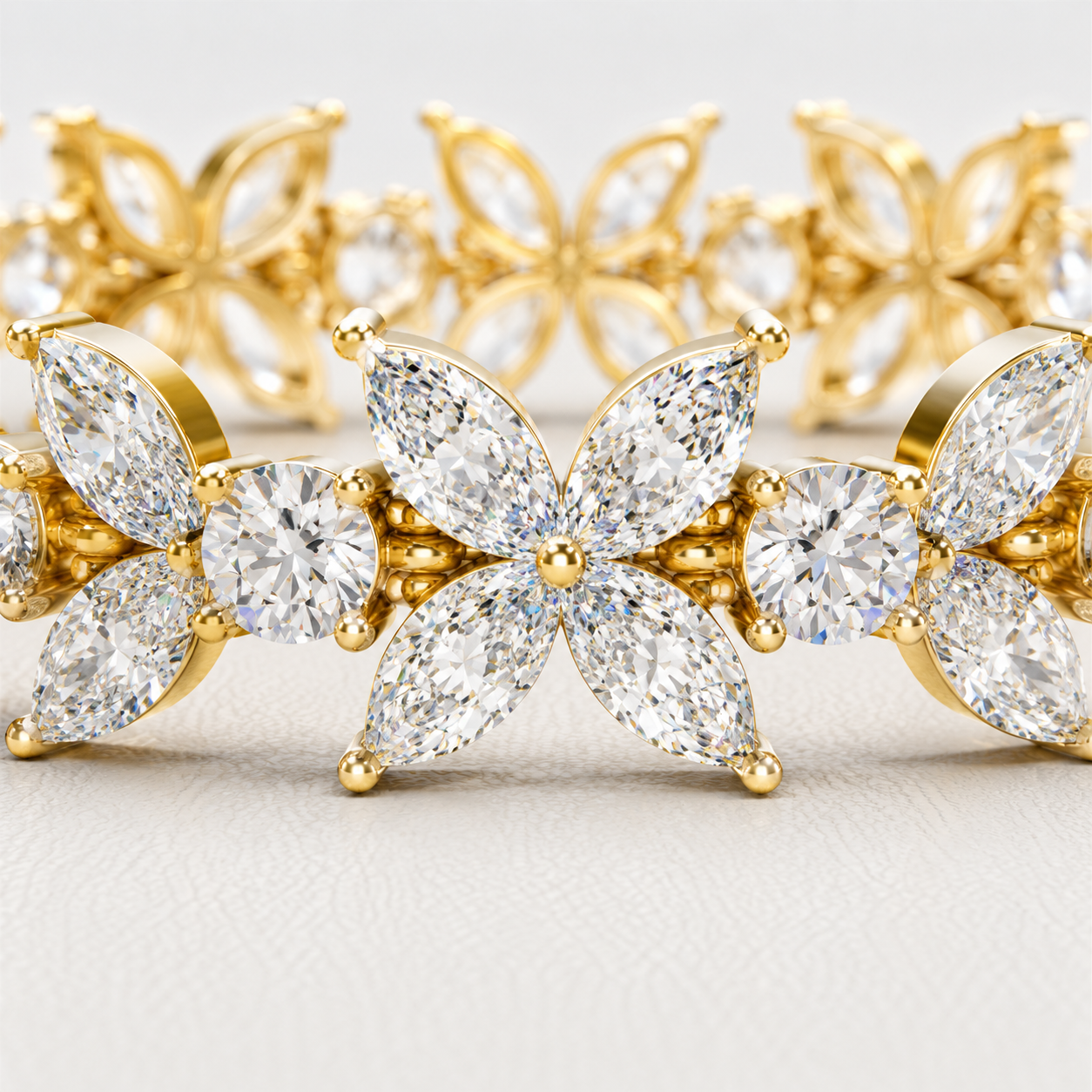 The Marivelle 14.05 CT Diamond Bracelet | Gold