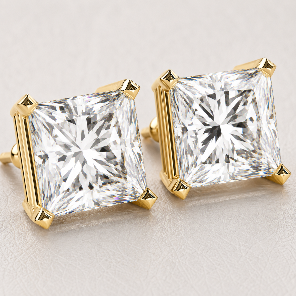 The Caelivra 3.04 CT Princess Stud Earrings