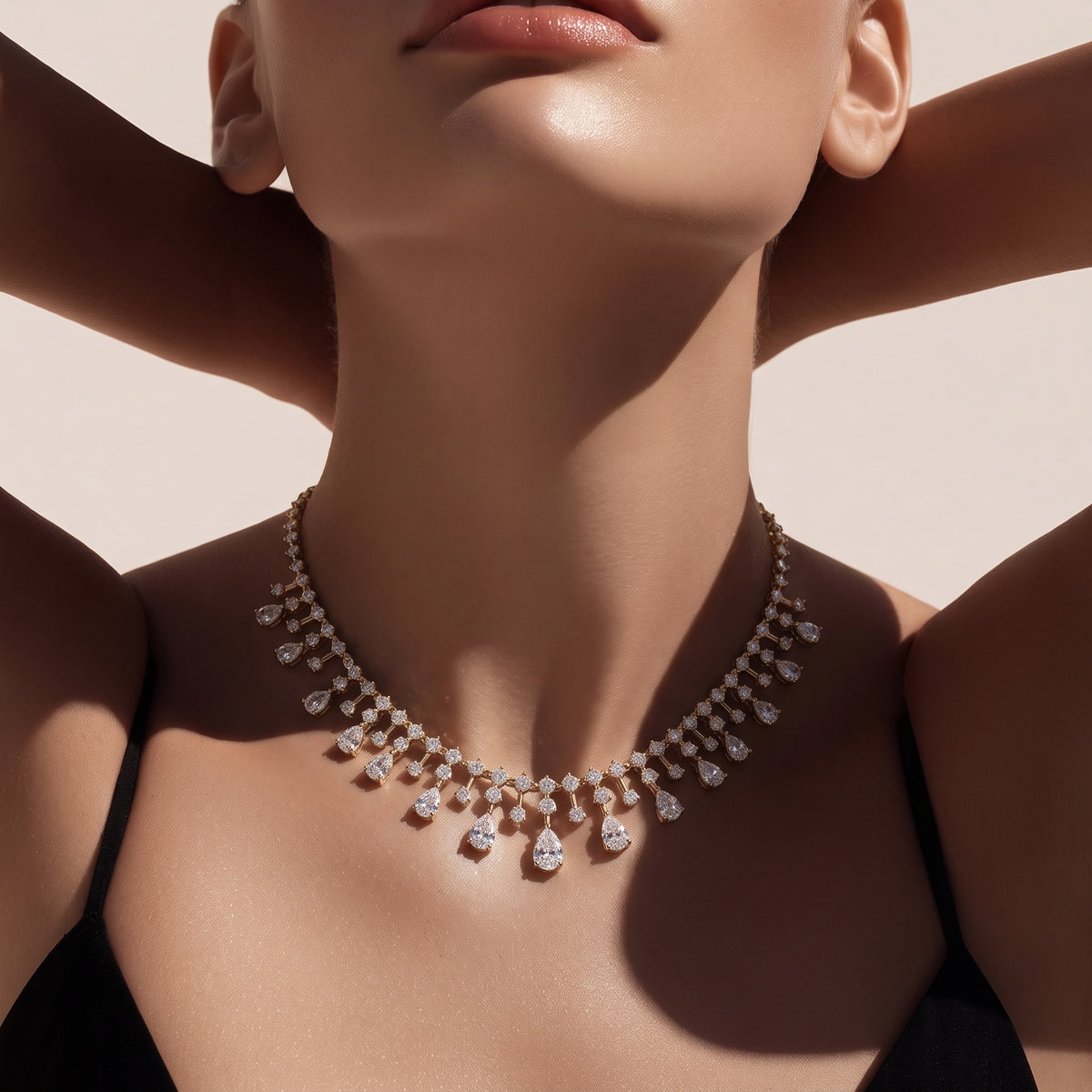 The Aurevienne 13.54 CT Pear Diamond Fringe Necklace