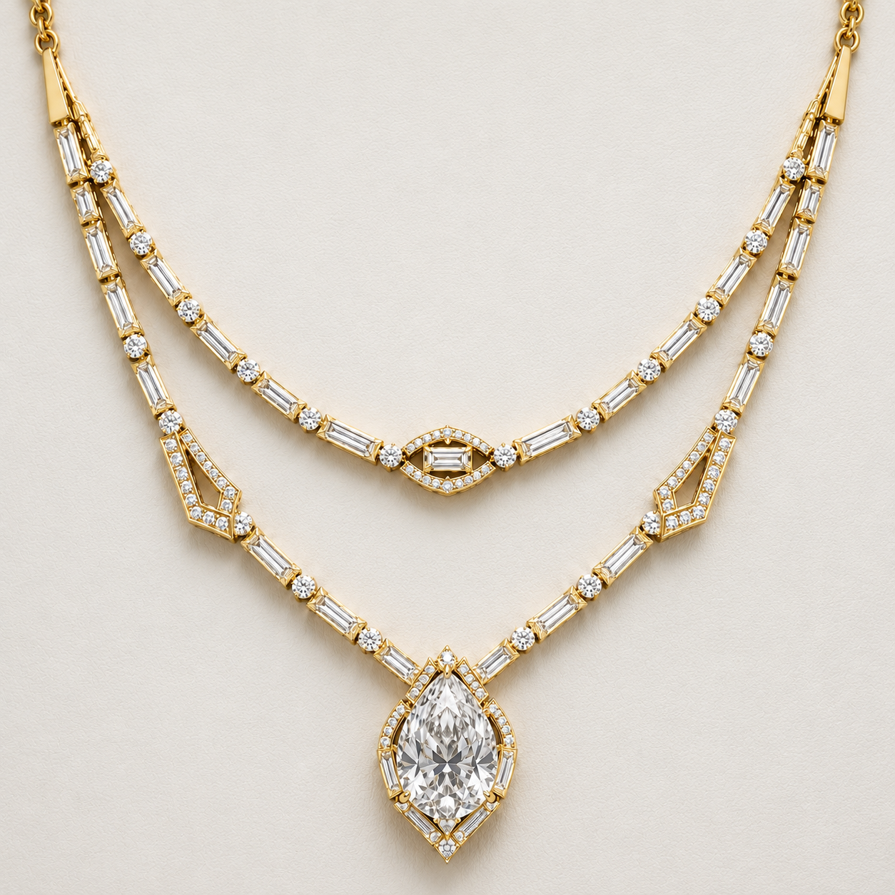 The Elysara 15.80 CT Diamond Necklace | Gold