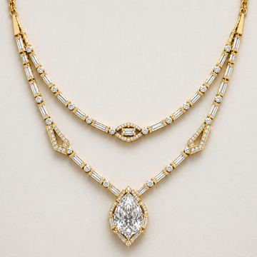 The Elysara 15.80 CT Diamond Necklace | Gold
