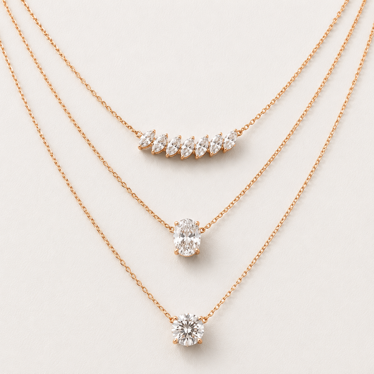 The Orliena 7.00 CT Diamond Necklace | Rose Gold