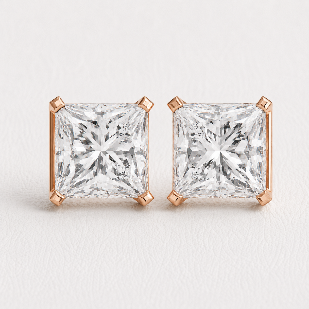 The Caelivra 3.04 CT Princess Stud Earrings