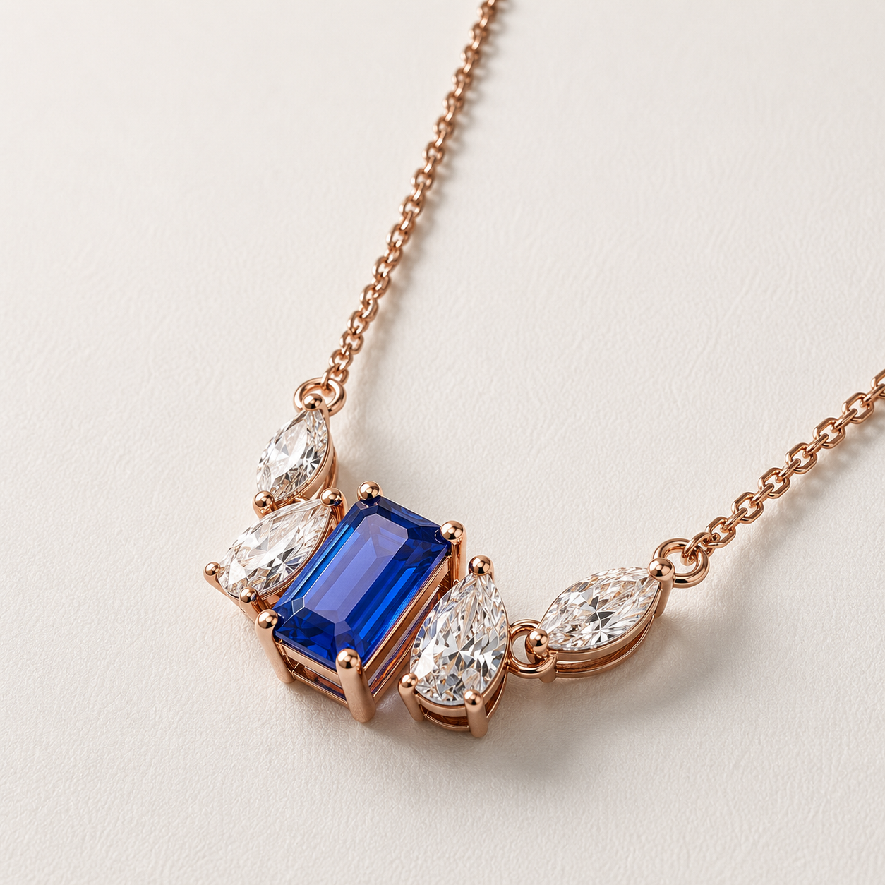The Azurienne 4.80 CT Diamond Necklace | Rose Gold