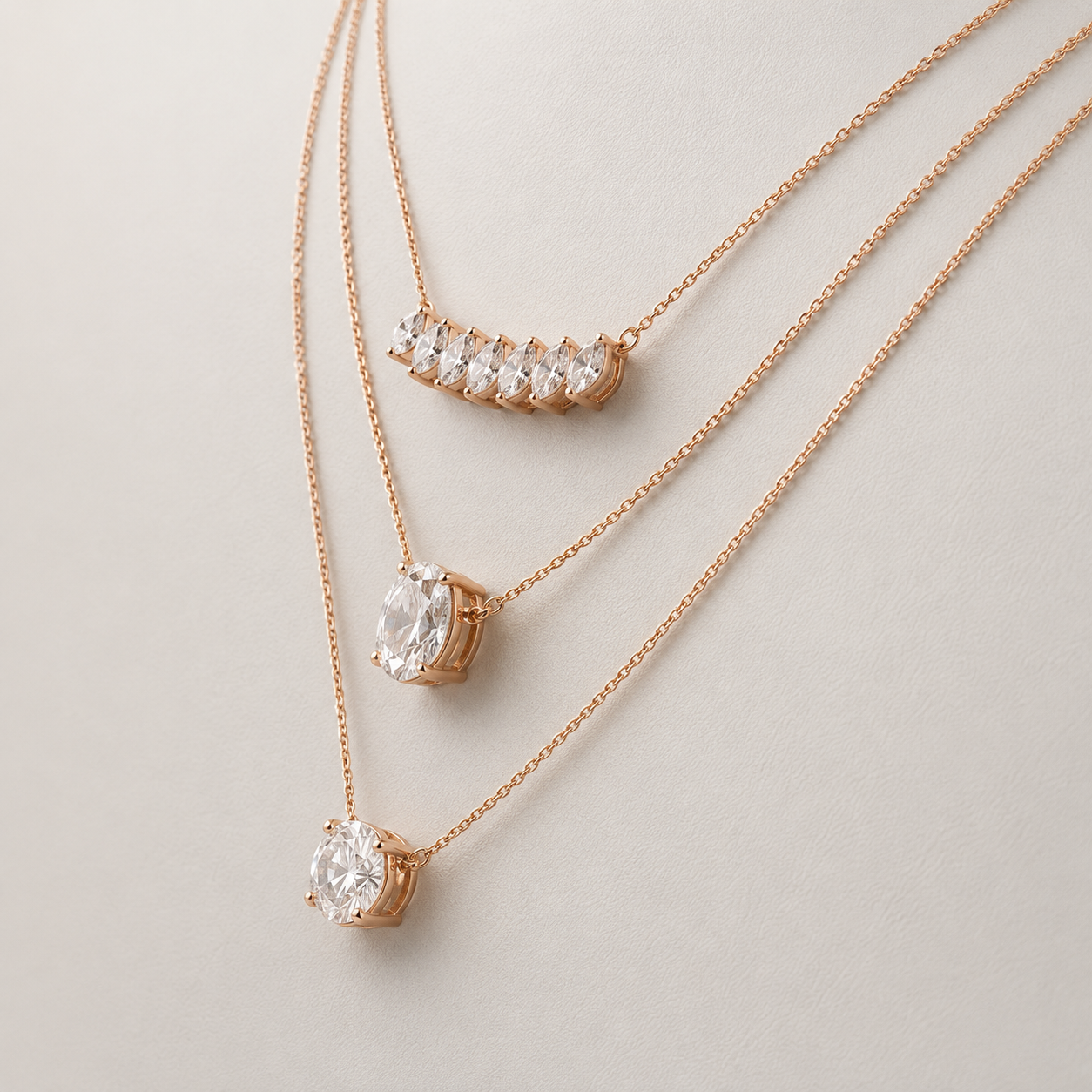 The Orliena 7.00 CT Diamond Necklace | Rose Gold