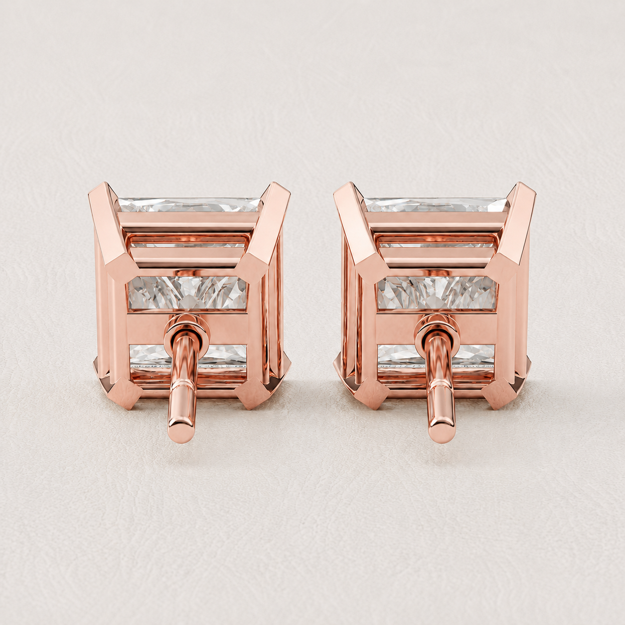 The Caelivra 3.04 CT Princess Stud Earrings