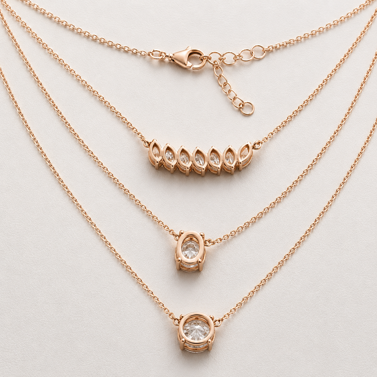 The Orliena 7.00 CT Diamond Necklace | Rose Gold