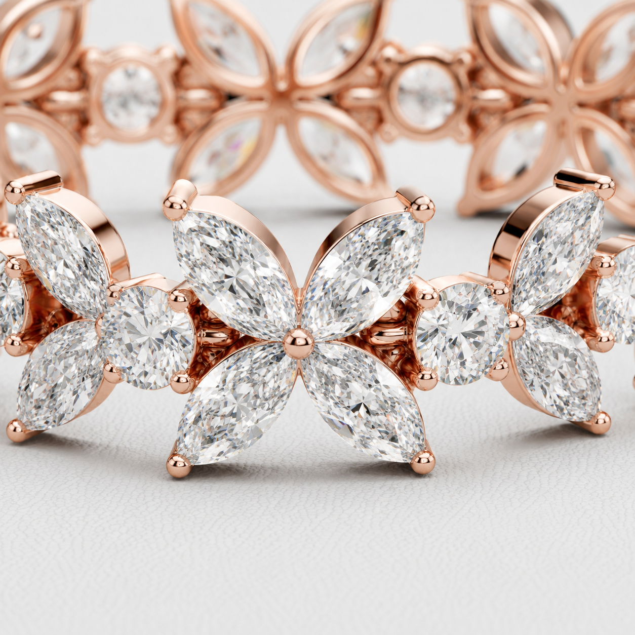 The Marivelle 14.05 CT Diamond Bracelet | Rose Gold