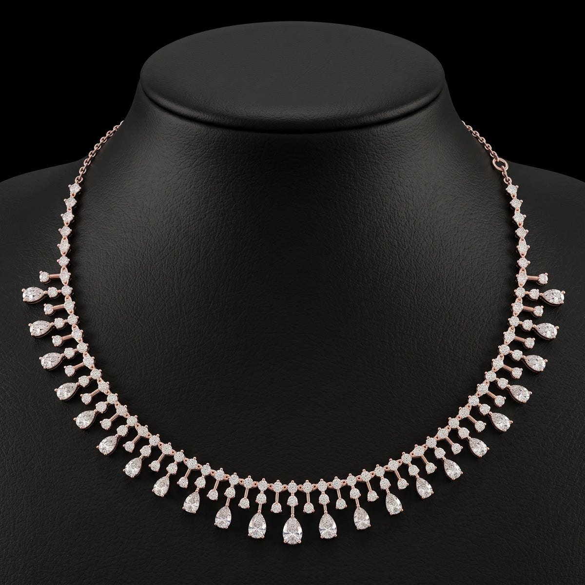 The Aurevienne 13.54 CT Pear Diamond Fringe Necklace