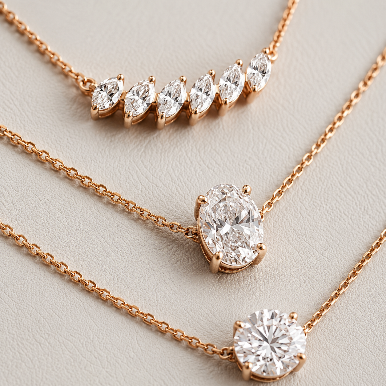The Orliena 7.00 CT Diamond Necklace | Rose Gold