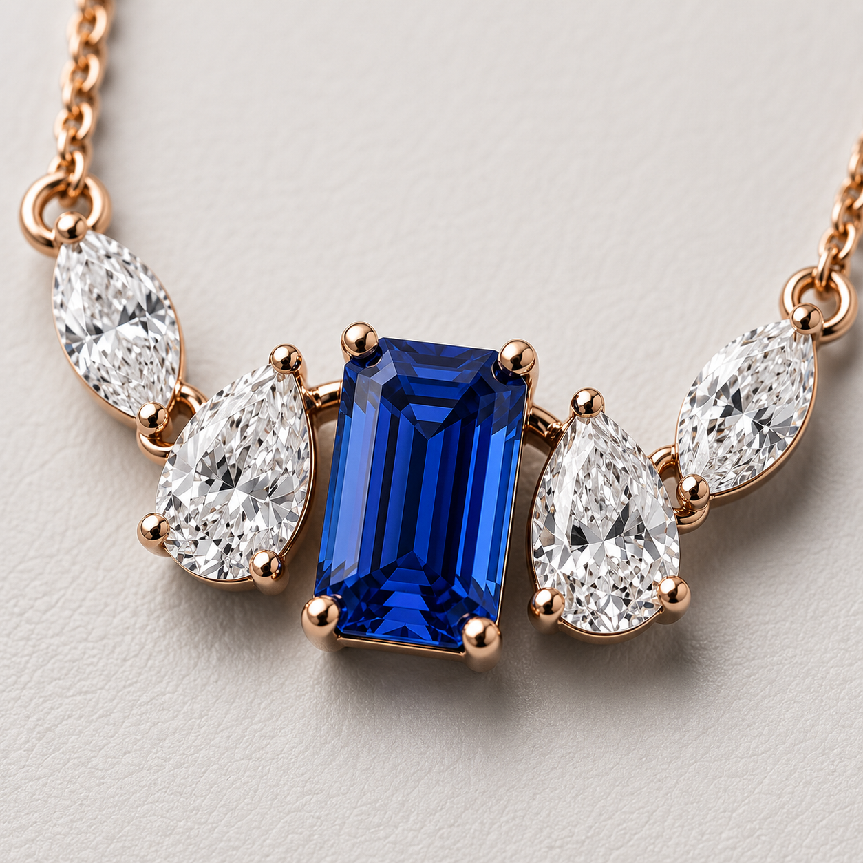 The Azurienne 4.80 CT Diamond Necklace | Rose Gold