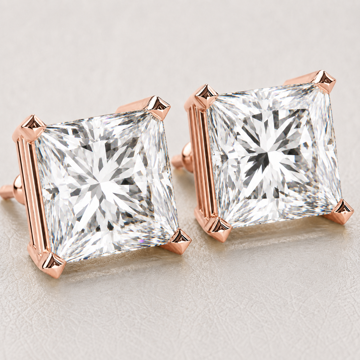 The Caelivra 3.04 CT Princess Stud Earrings