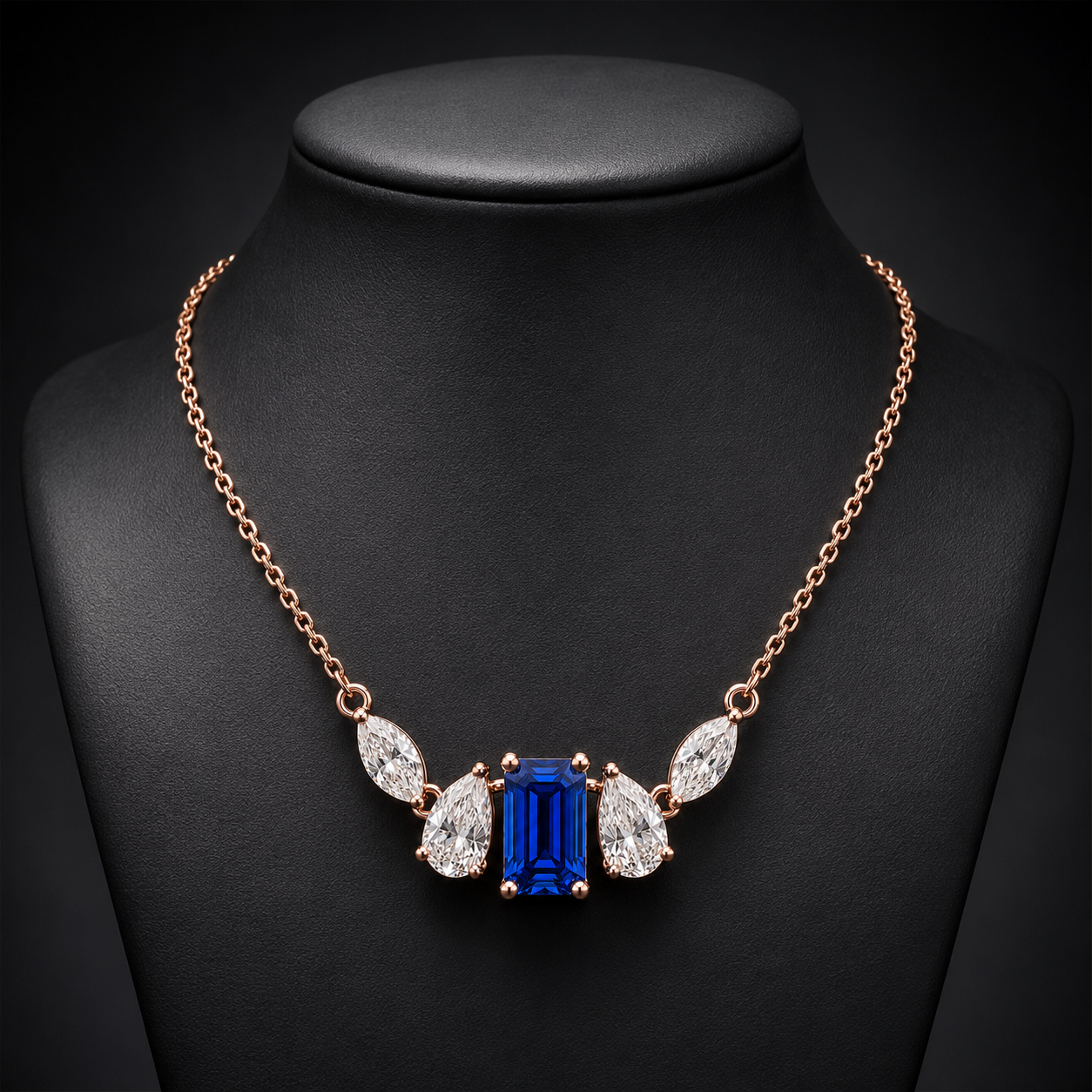 The Azurienne 4.80 CT Diamond Necklace | Rose Gold