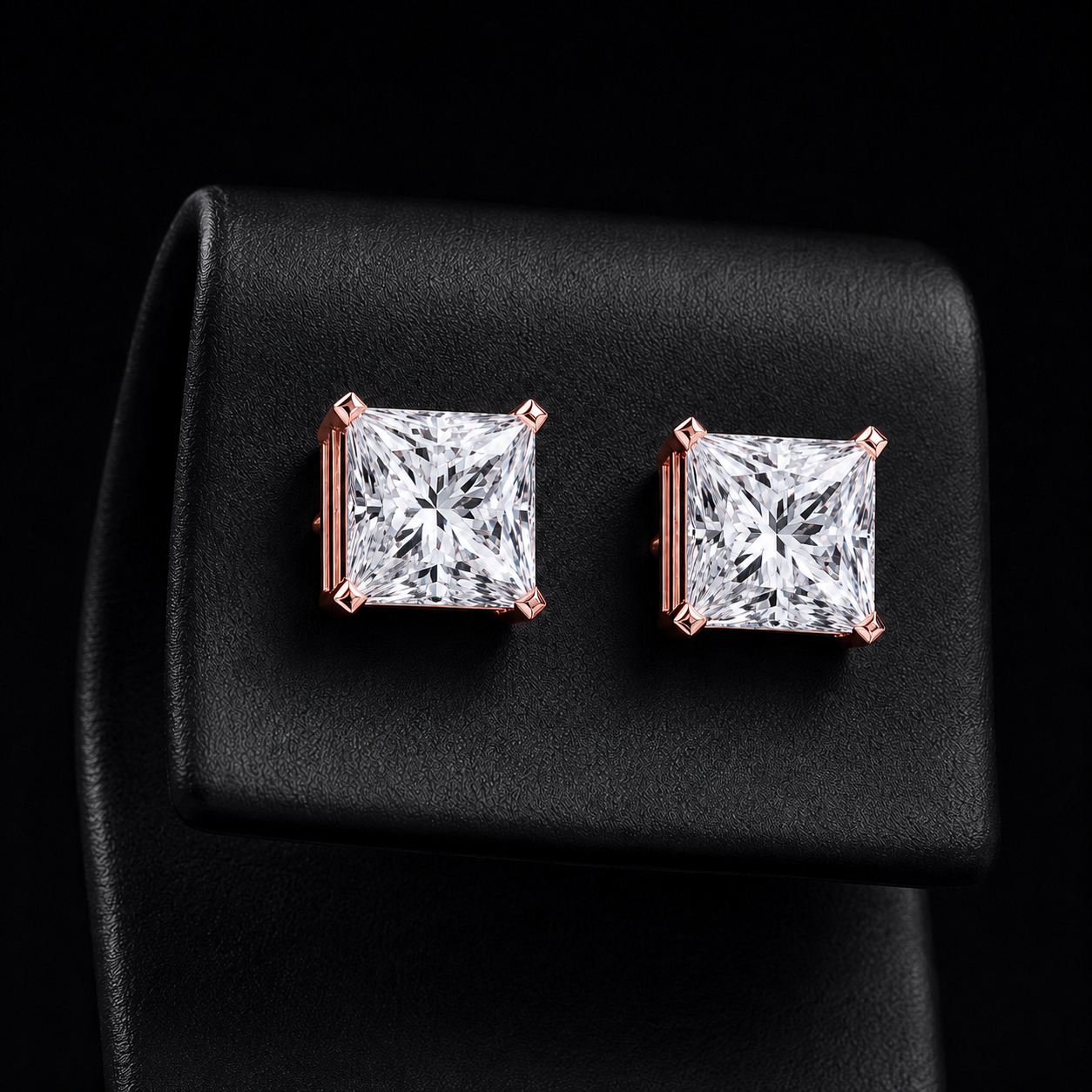 The Caelivra 3.04 CT Princess Stud Earrings