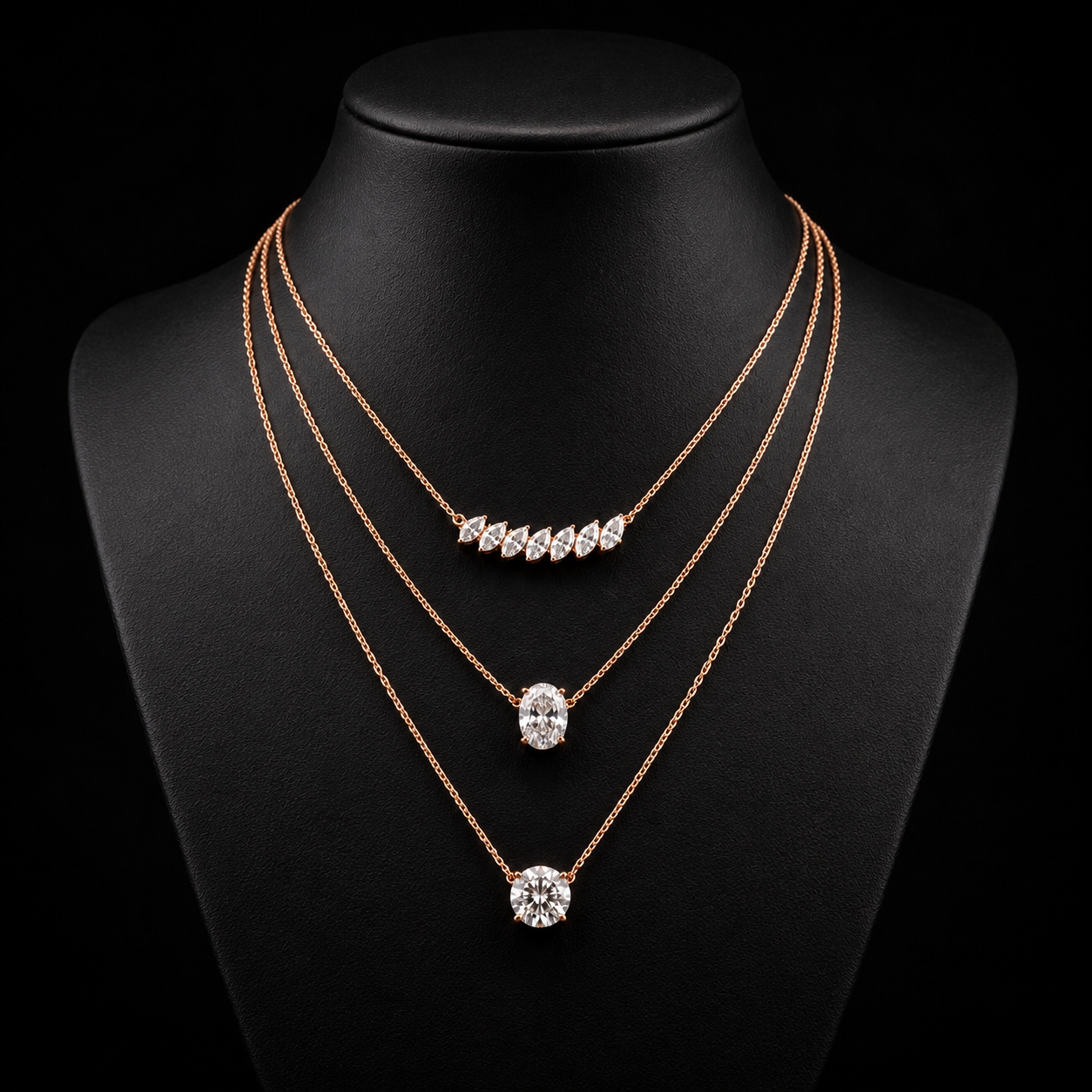 The Orliena 7.00 CT Diamond Necklace | Rose Gold