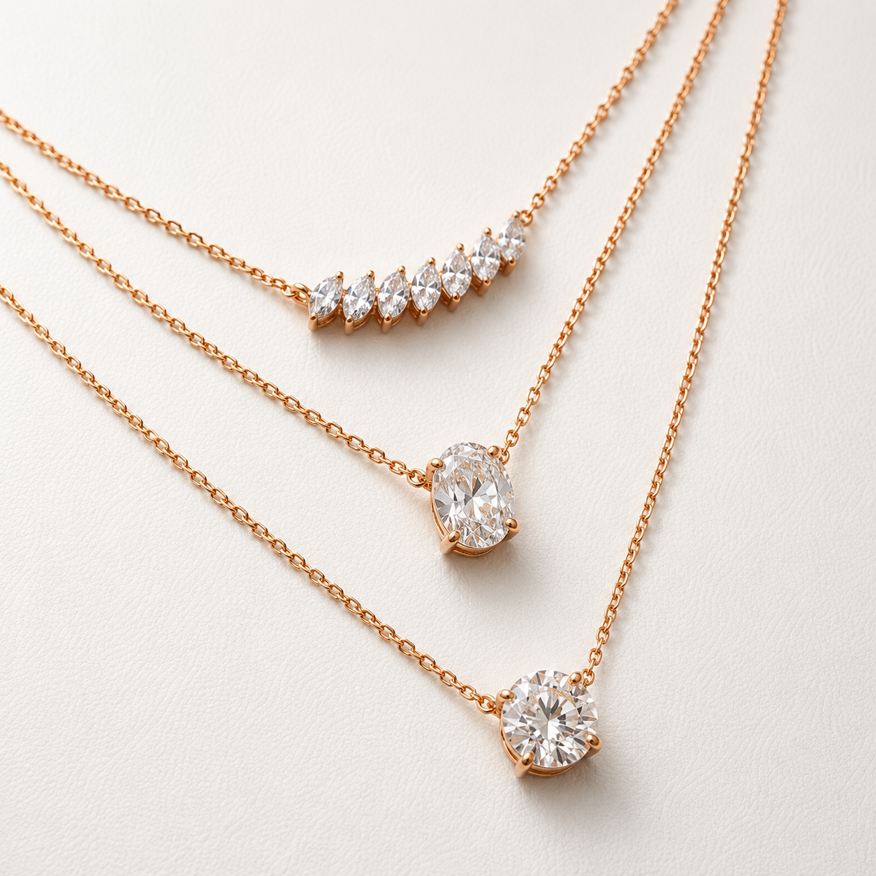 The Orliena 7.00 CT Diamond Necklace | Rose Gold