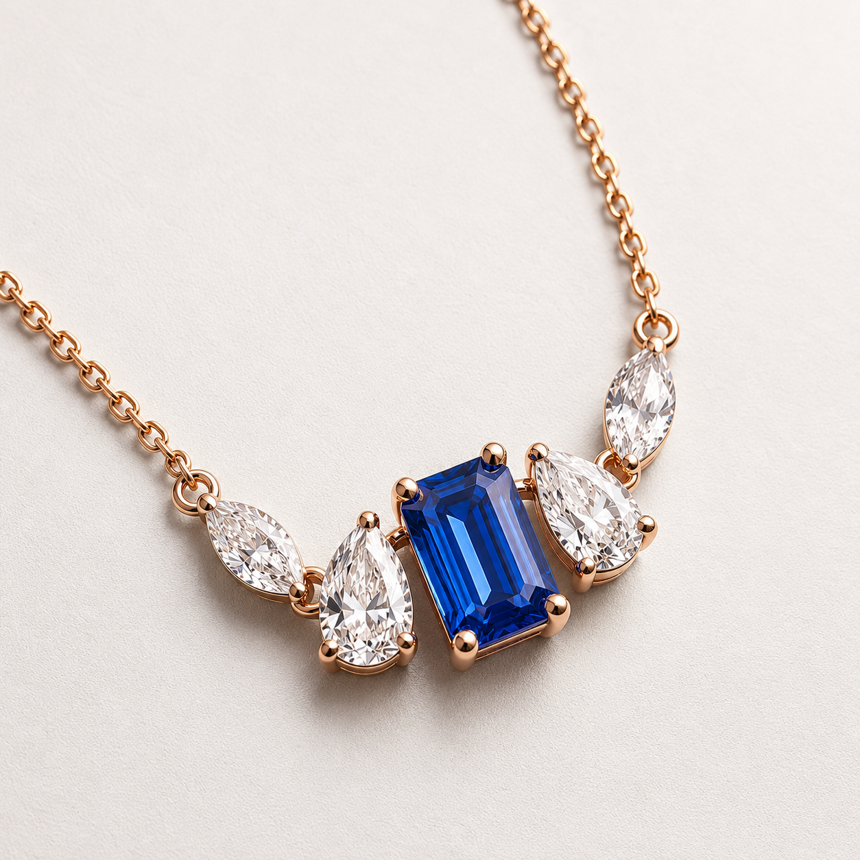 The Azurienne 4.80 CT Diamond Necklace | Rose Gold