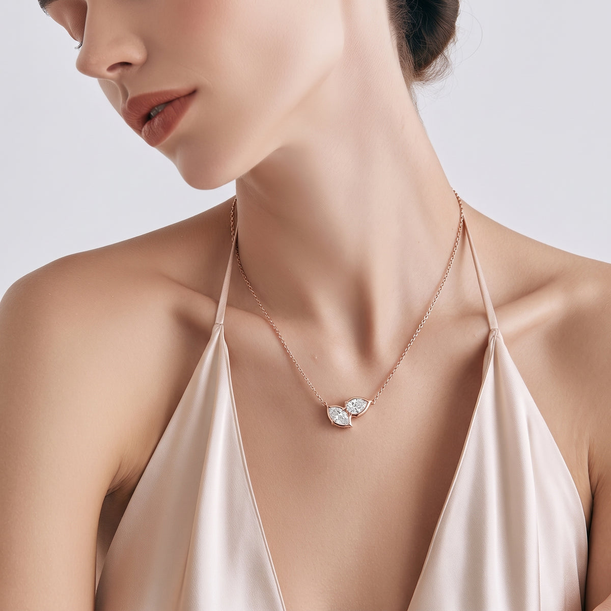 The Sylvara 3.00 CT Two-Stone Diamond Necklace