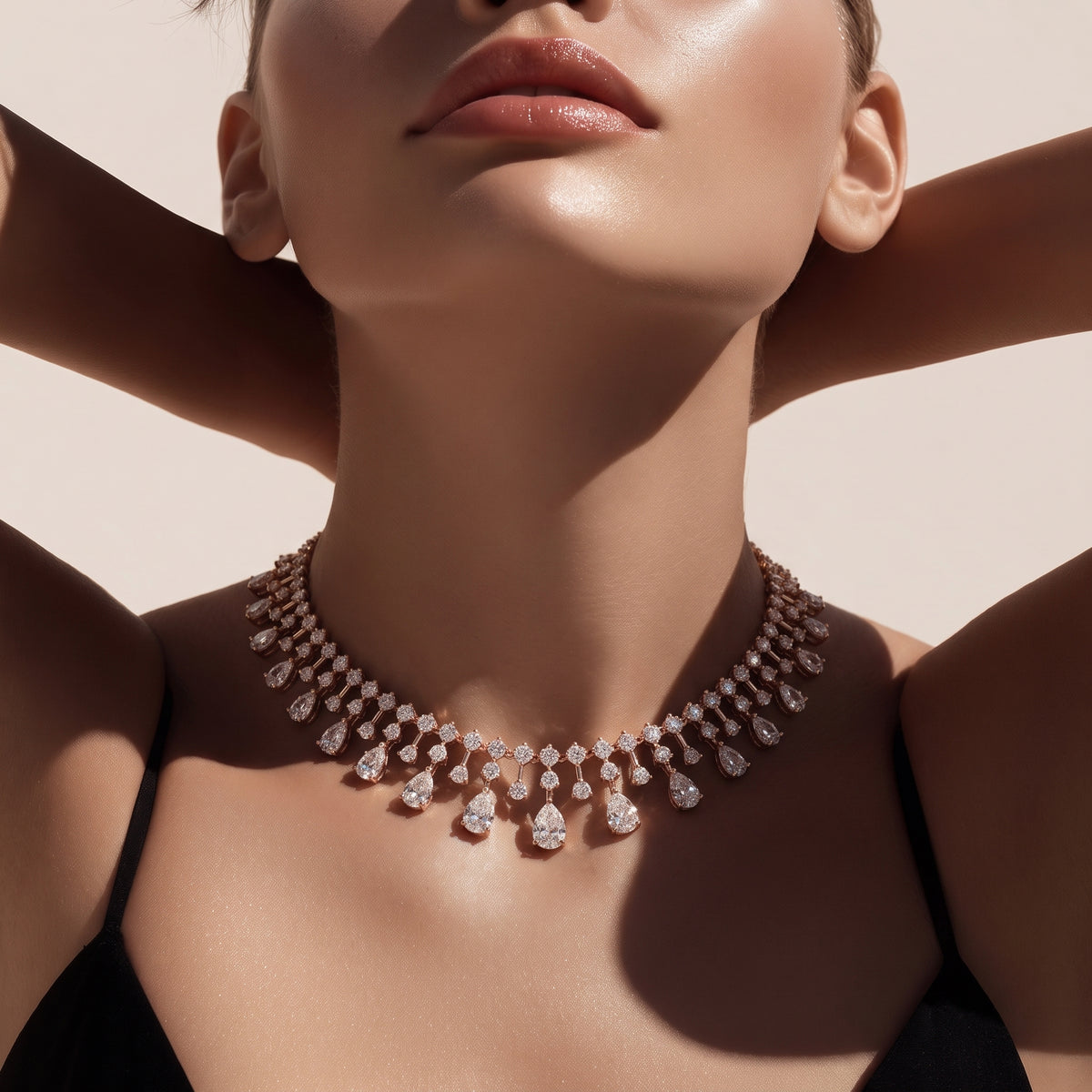 The Aurevienne 13.54 CT Pear Diamond Fringe Necklace