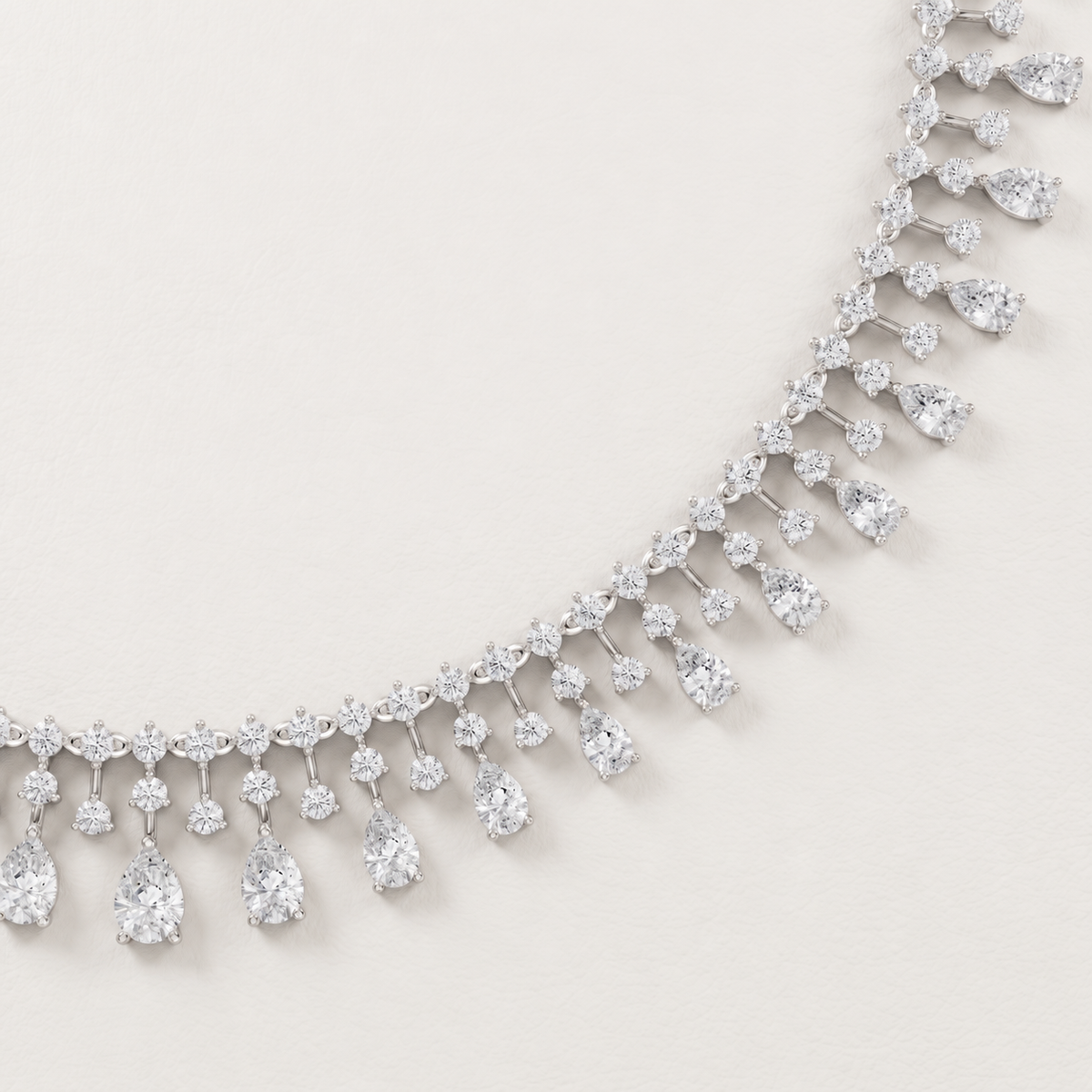 The Aurevienne 13.54 CT Pear Diamond Fringe Necklace
