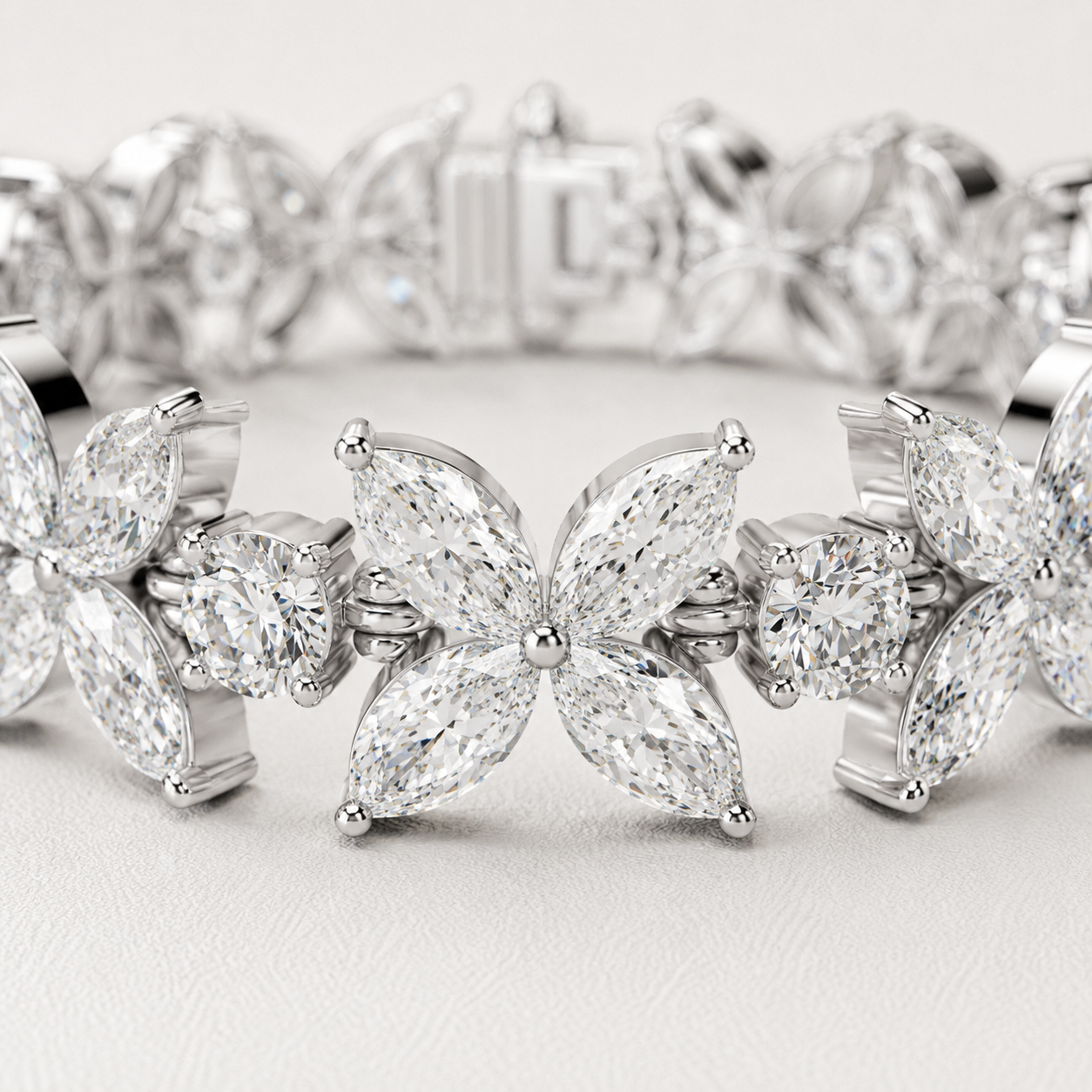 The Marivelle 14.05 CT Diamond Bracelet | White Gold, Platinum