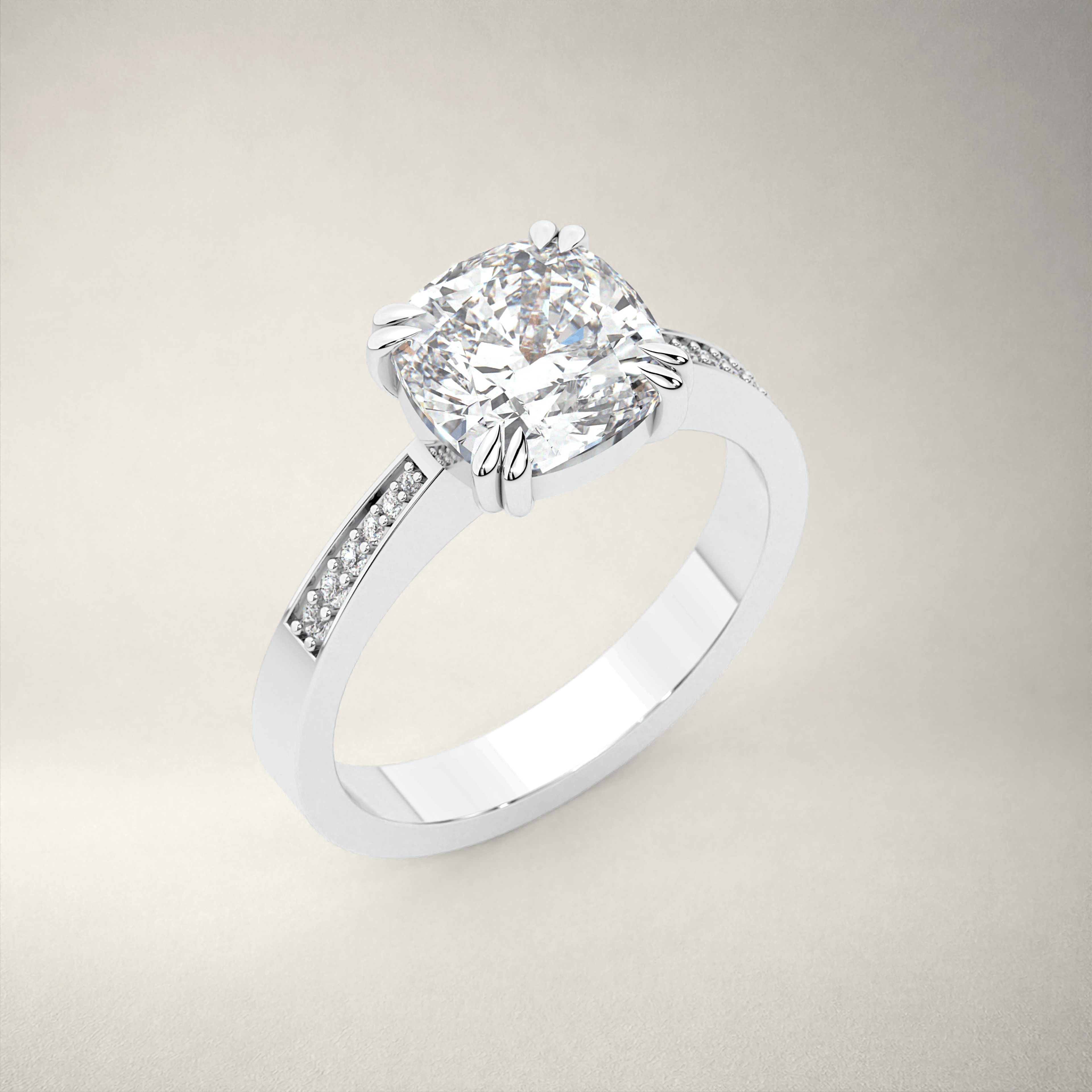 The Elysia 3.20 CT Cushion Diamond Ring