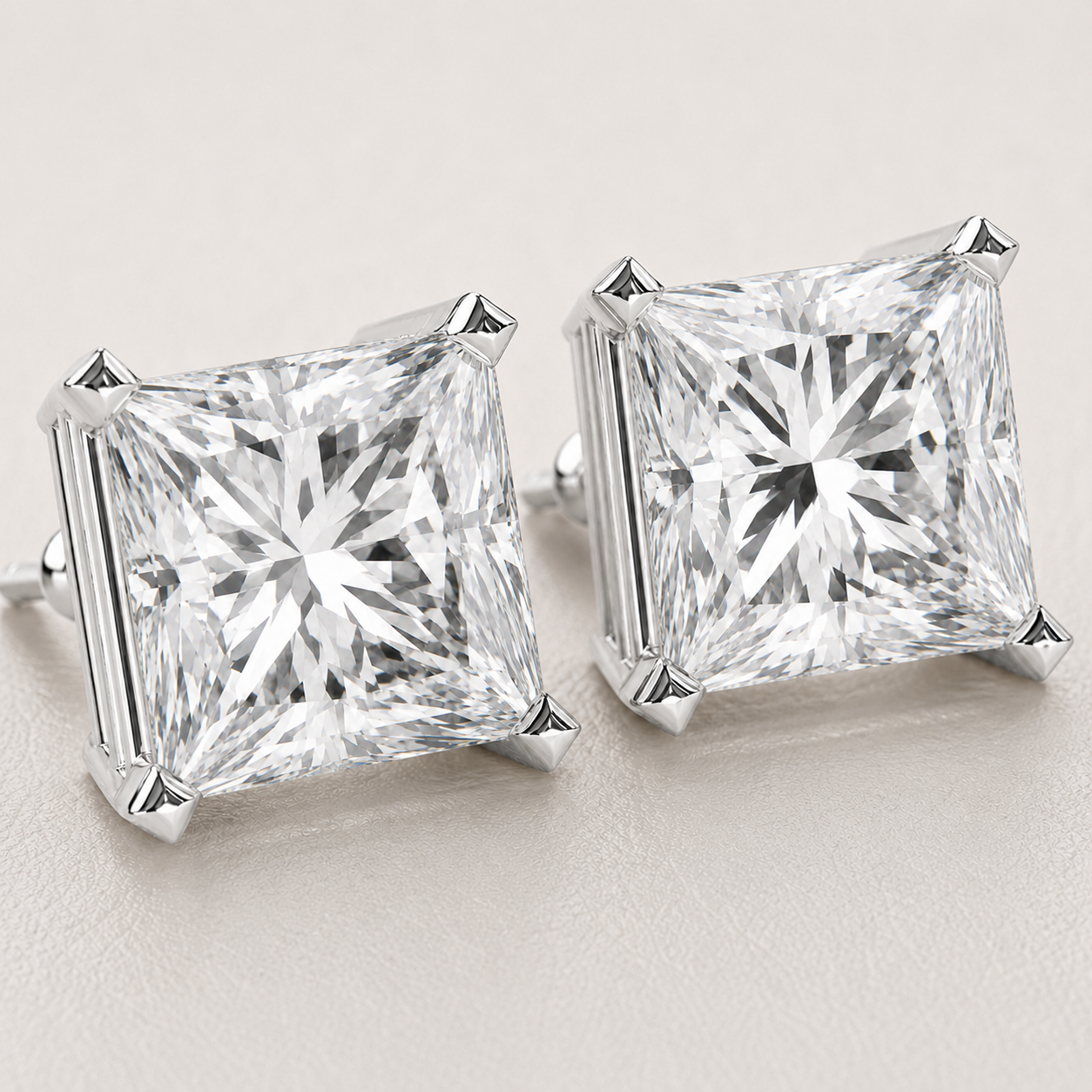 The Caelivra 3.04 CT Princess Stud Earrings