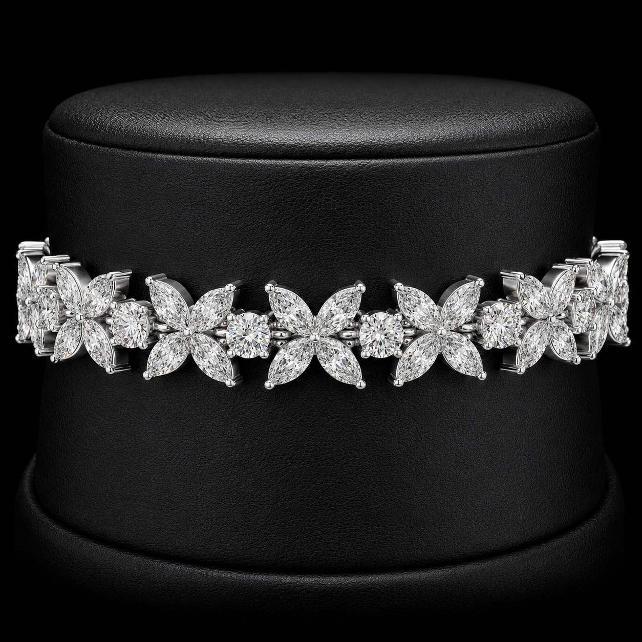 The Marivelle 14.05 CT Diamond Bracelet | White Gold, Platinum