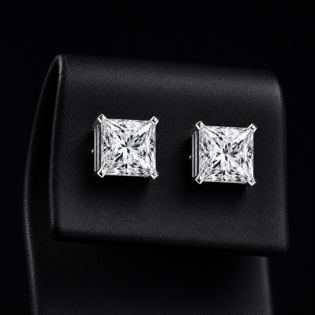 The Caelivra 3.04 CT Princess Stud Earrings