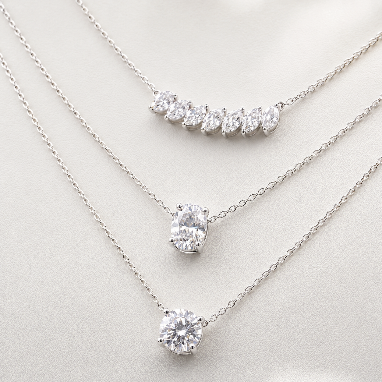 The Orliena 7.00 CT Diamond Necklace | White Gold, Platinum