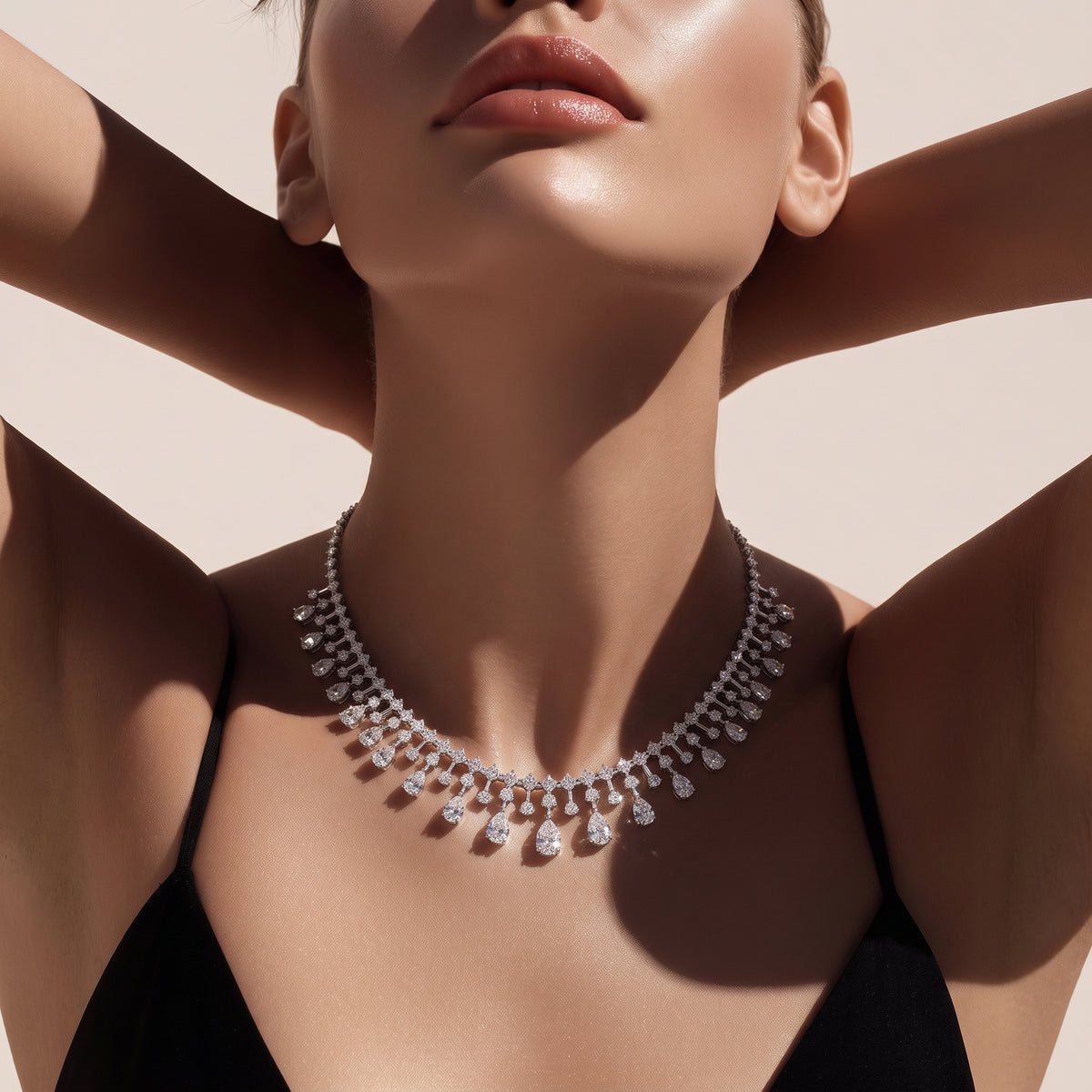 The Aurevienne 13.54 CT Pear Diamond Fringe Necklace
