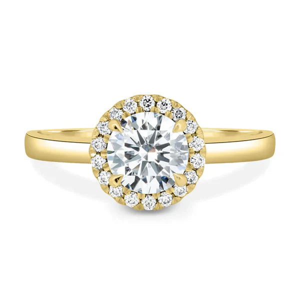 1.45tcw Round Lab Grown Diamond Halo Engagement Ring | 1.25ct Center | IGI Certified