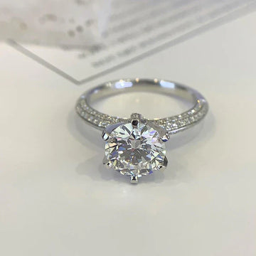 3.00tcw Round Lab Grown Diamond Halo Engagement Ring | IGI Certified | Custom Gold or Platinum