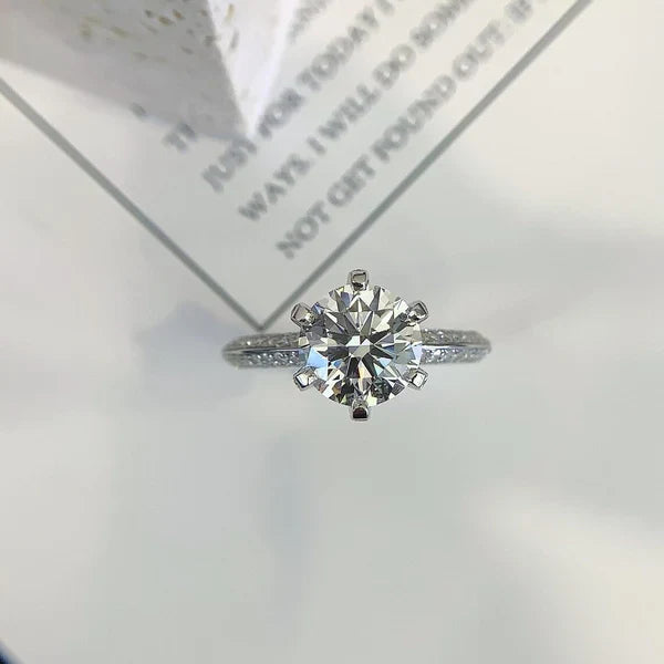 3.00tcw Round Lab Grown Diamond Halo Engagement Ring | IGI Certified | Custom Gold or Platinum