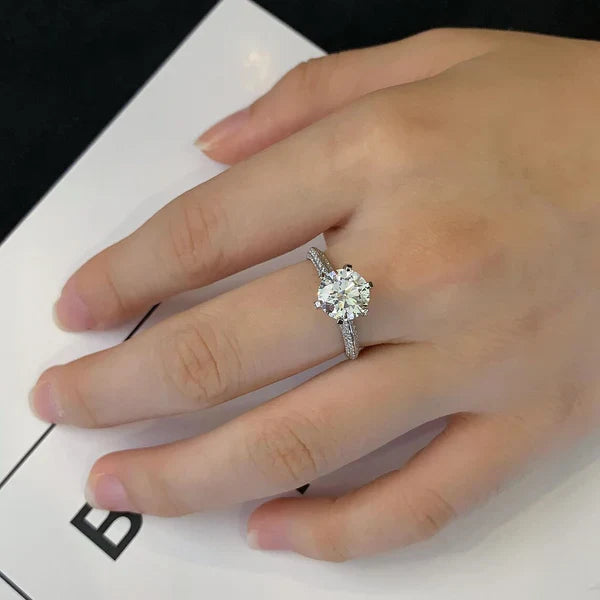 3.00tcw Round Lab Grown Diamond Halo Engagement Ring | IGI Certified | Custom Gold or Platinum