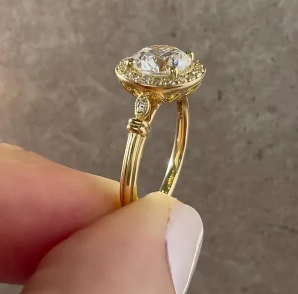 Round 1.80tcw Lab Diamond Vintage Style Ring | IGI Certified | D-E-F | VVS–VS