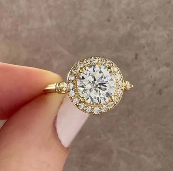 Round 1.80tcw Lab Diamond Vintage Style Ring | IGI Certified | D-E-F | VVS–VS