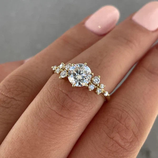 Round 2.24tcw Lab Grown Diamond, Three Stone Diamond Solitaire Engagement ring