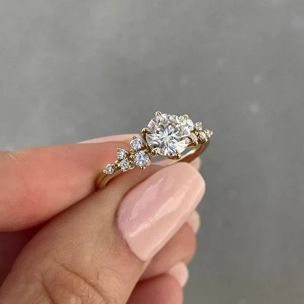 Round 2.24tcw Lab Grown Diamond, Three Stone Diamond Solitaire Engagement ring