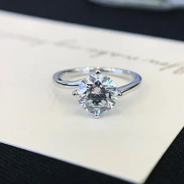 2ct Lab Grown Round Diamond Engagement Ring | Modern Bypass Setting | IGI Certified | White, Yellow, Rose Gold
