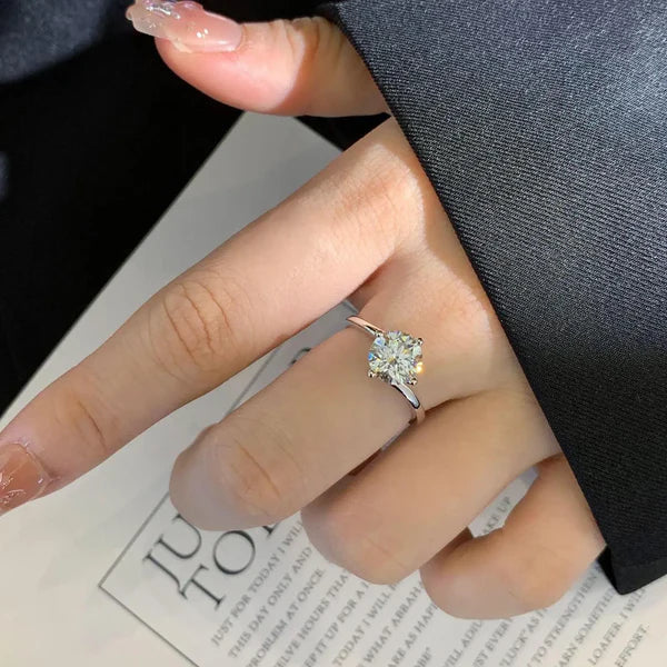 2ct Lab Grown Round Diamond Engagement Ring | Modern Bypass Setting | IGI Certified | White, Yellow, Rose Gold
