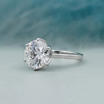 3.50ct Round Cut Lab Grown Diamond Engagement Ring in Platinum 6 Prong Solitaire Ring