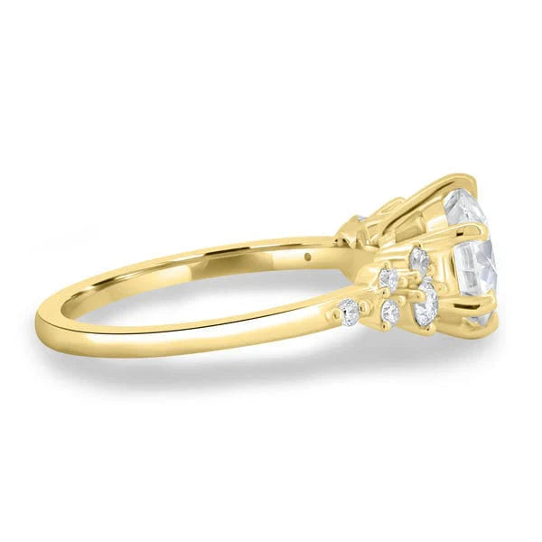 Round 2.24tcw Lab Grown Diamond, Three Stone Diamond Solitaire Engagement ring