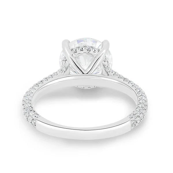 2.70tcw Lab Diamond Engagement Ring | 1.50ct Round Center | IGI | Triple Pavé Halo Style